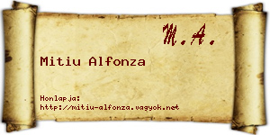 Mitiu Alfonza névjegykártya